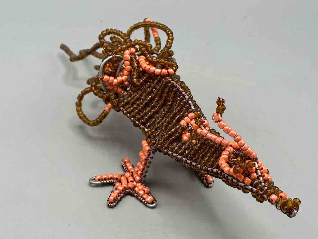 Recycled Beaded Wire Decor African Fantasy Animal Sculpture