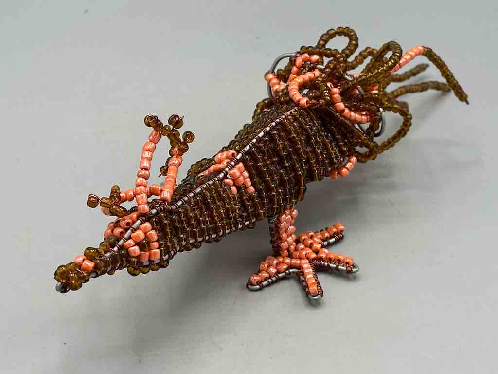 Recycled Beaded Wire Decor African Fantasy Animal Sculpture