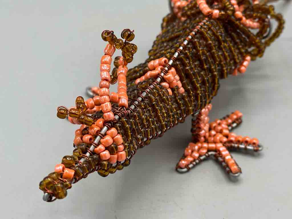 Recycled Beaded Wire Decor African Fantasy Animal Sculpture