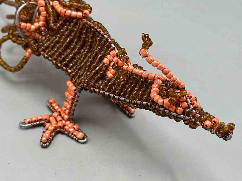 Recycled Beaded Wire Decor African Fantasy Animal Sculpture