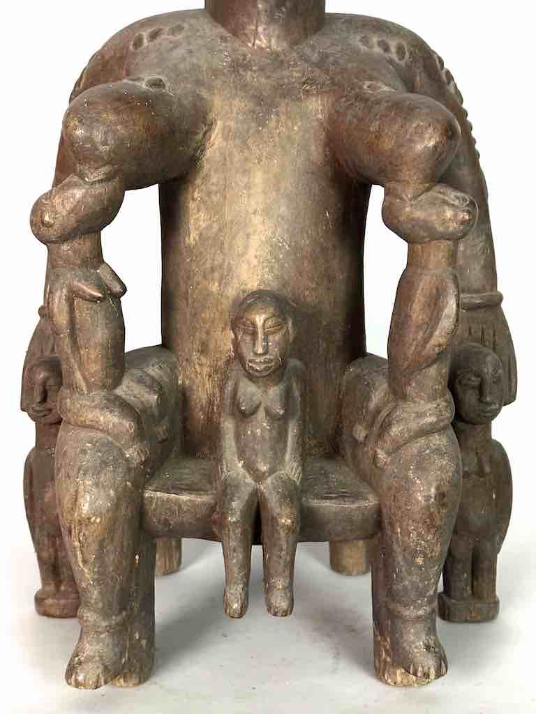 Large Senufo Mother and 3 Children Spirit Statue | 28"