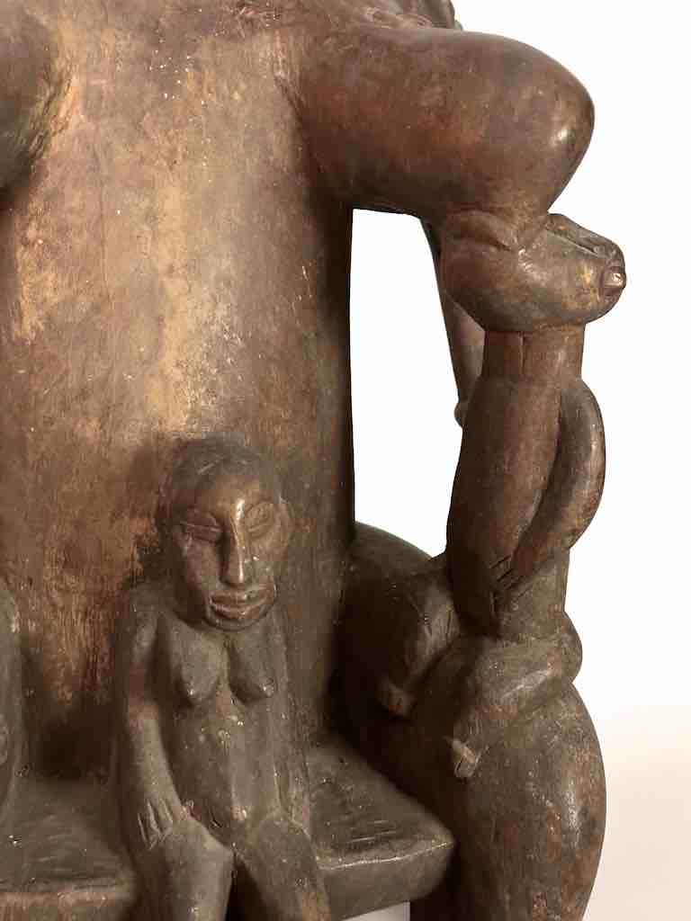 Large Senufo Mother and 3 Children Spirit Statue | 28"