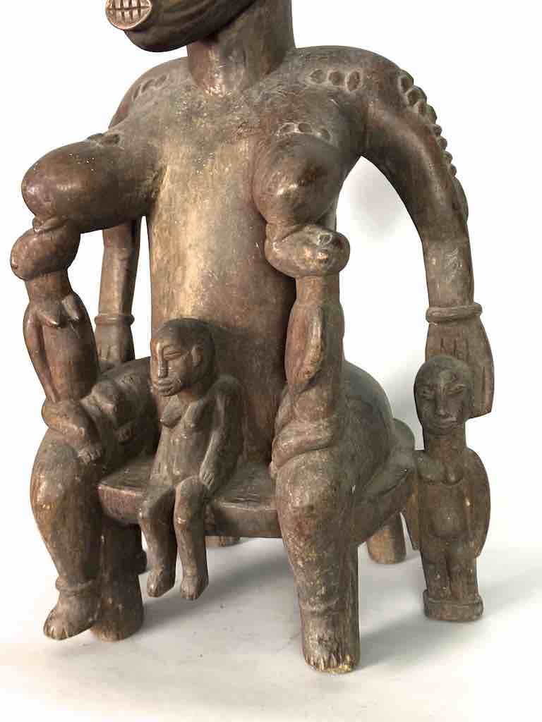 Large Senufo Mother and 3 Children Spirit Statue | 28"