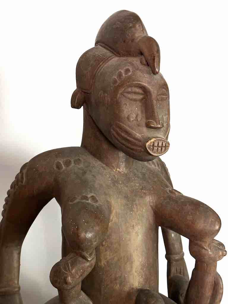 Large Senufo Mother and 3 Children Spirit Statue | 28"