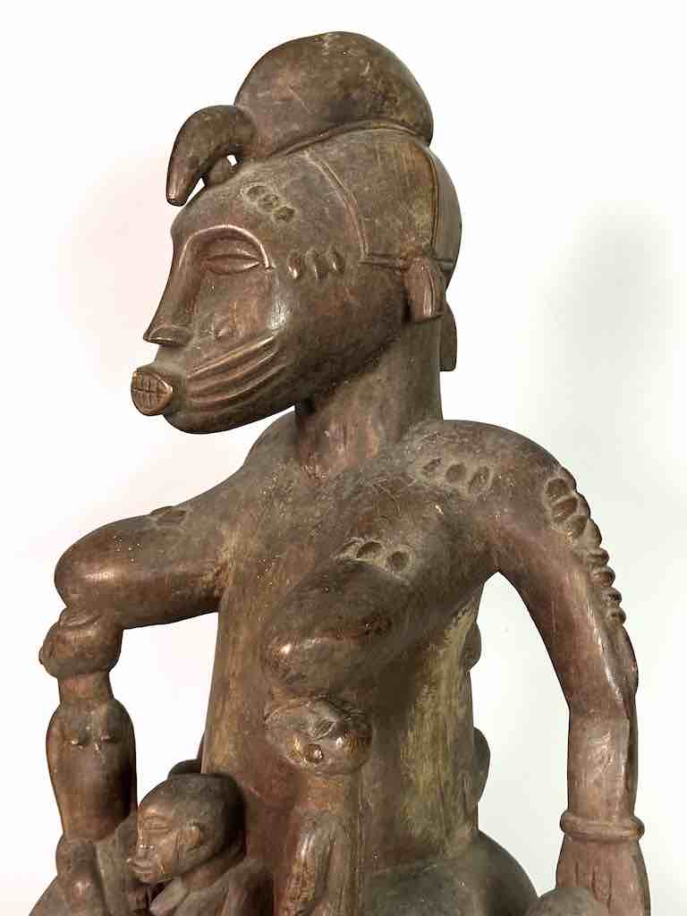 Large Senufo Mother and 3 Children Spirit Statue | 28"