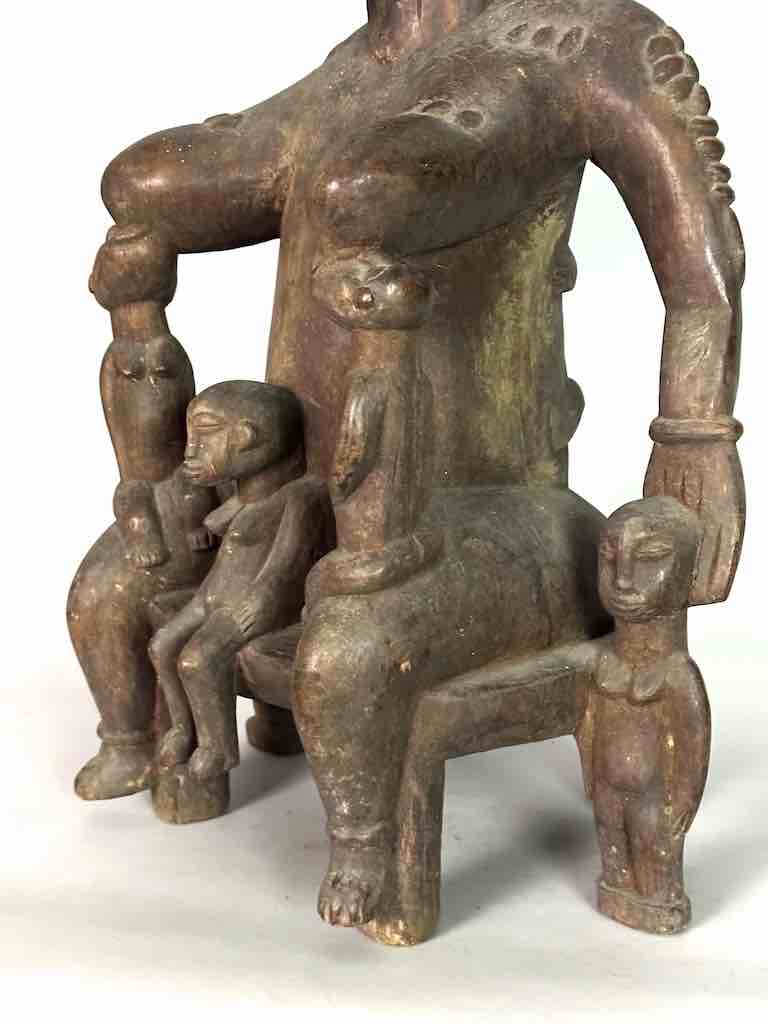 Large Senufo Mother and 3 Children Spirit Statue | 28"