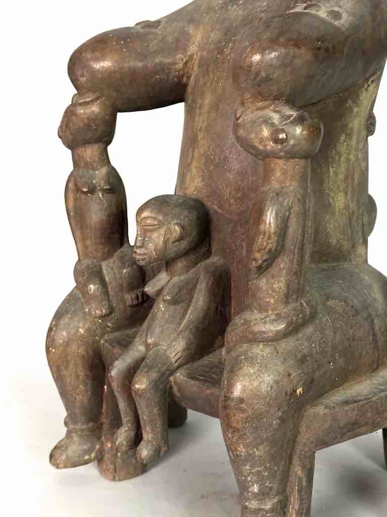 Large Senufo Mother and 3 Children Spirit Statue | 28"