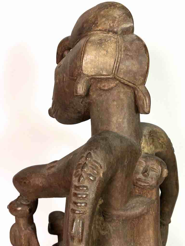 Large Senufo Mother and 3 Children Spirit Statue | 28"