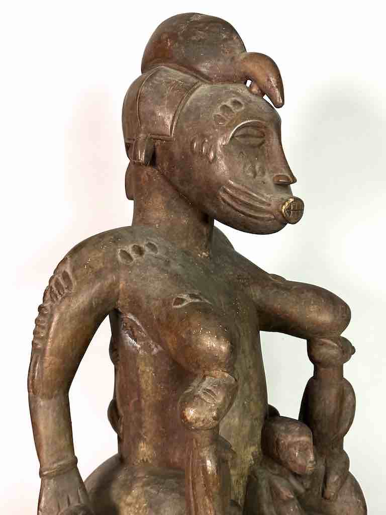 Large Senufo Mother and 3 Children Spirit Statue | 28"