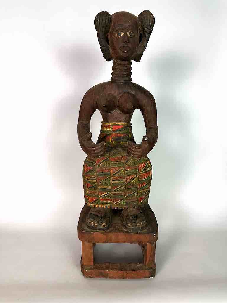 Very Large Ashanti Mother and Child Spirit Statue | 33"