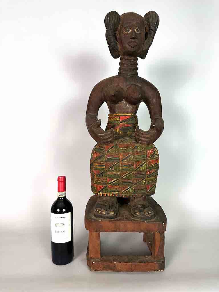 Very Large Ashanti Mother and Child Spirit Statue | 33"