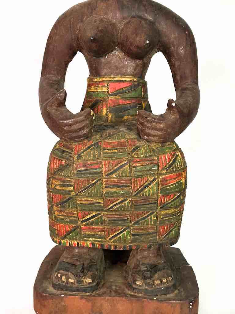 Very Large Ashanti Mother and Child Spirit Statue | 33"