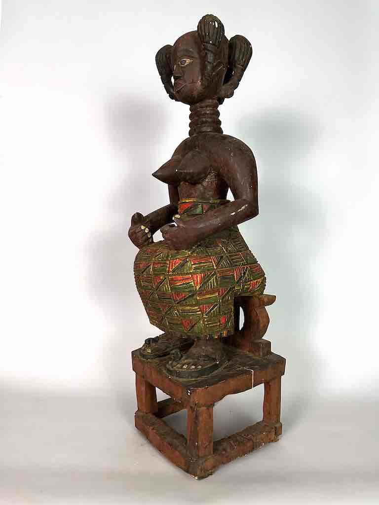 Very Large Ashanti Mother and Child Spirit Statue | 33"