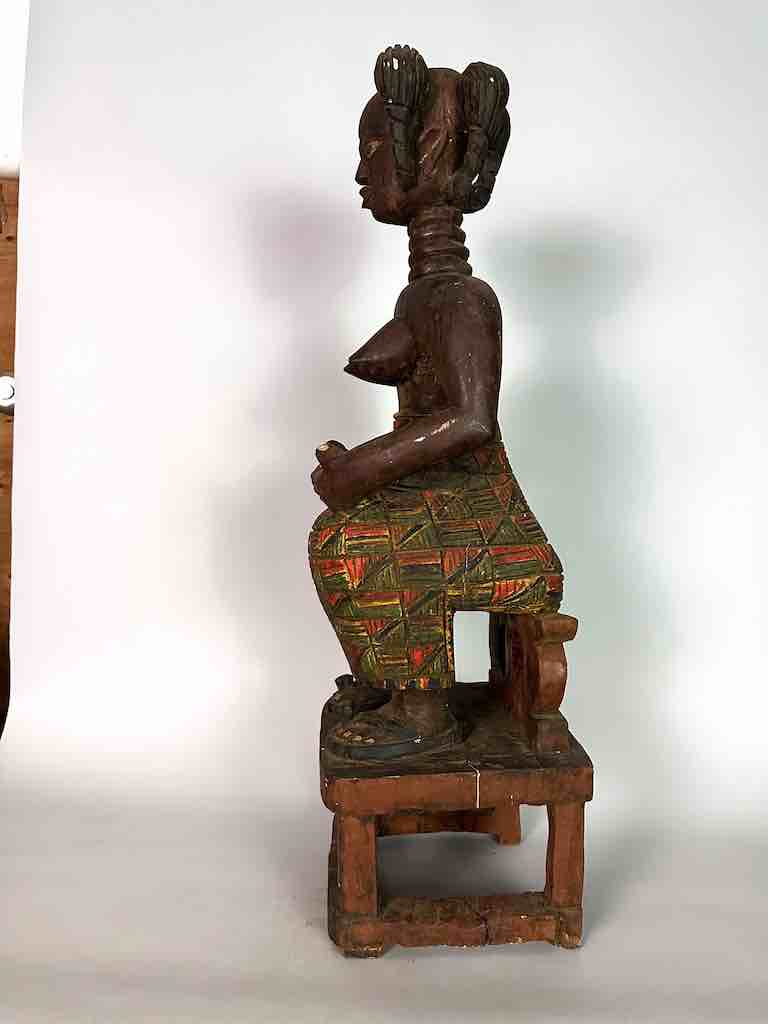 Very Large Ashanti Mother and Child Spirit Statue | 33"