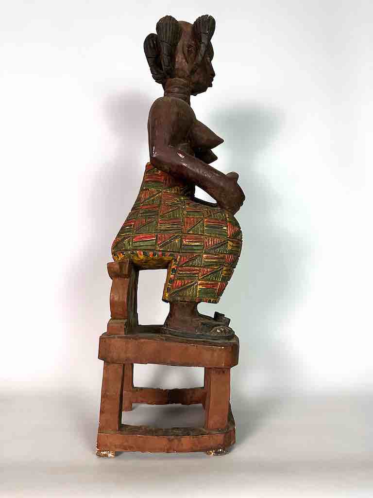 Very Large Ashanti Mother and Child Spirit Statue | 33"