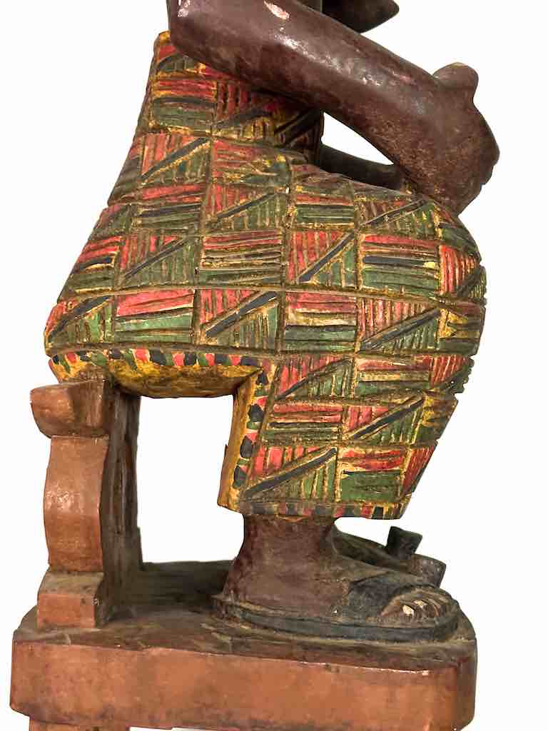 Very Large Ashanti Mother and Child Spirit Statue | 33"