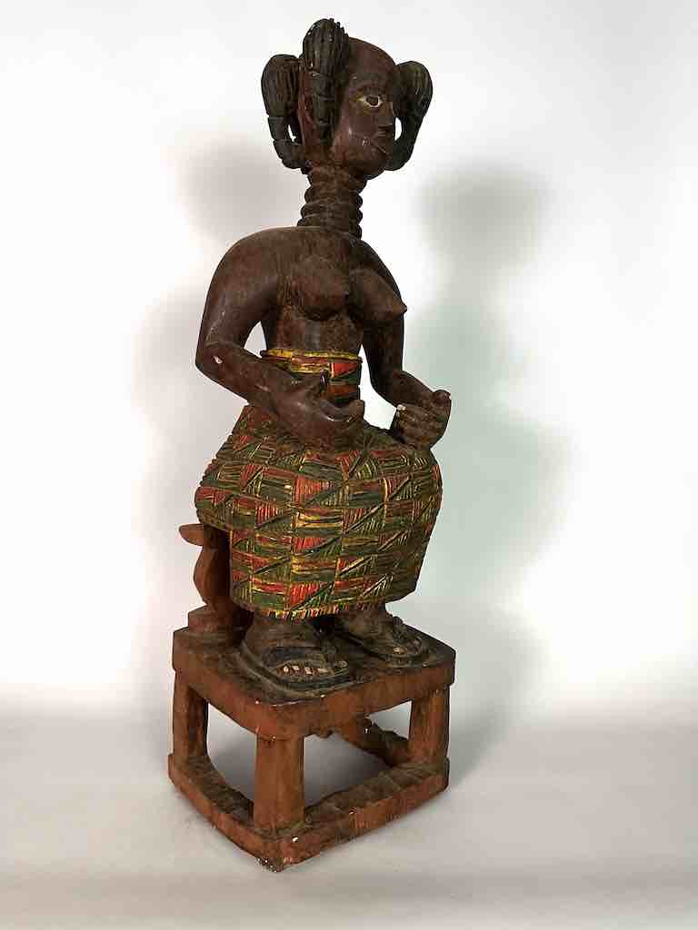 Very Large Ashanti Mother and Child Spirit Statue | 33"