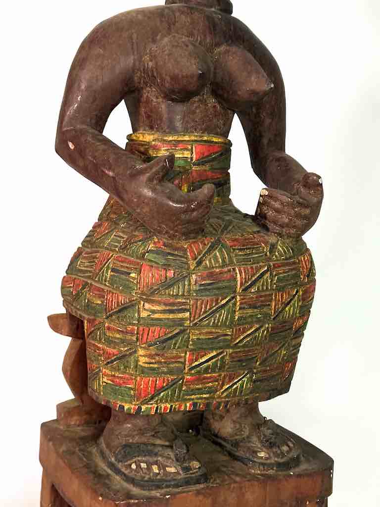 Very Large Ashanti Mother and Child Spirit Statue | 33"