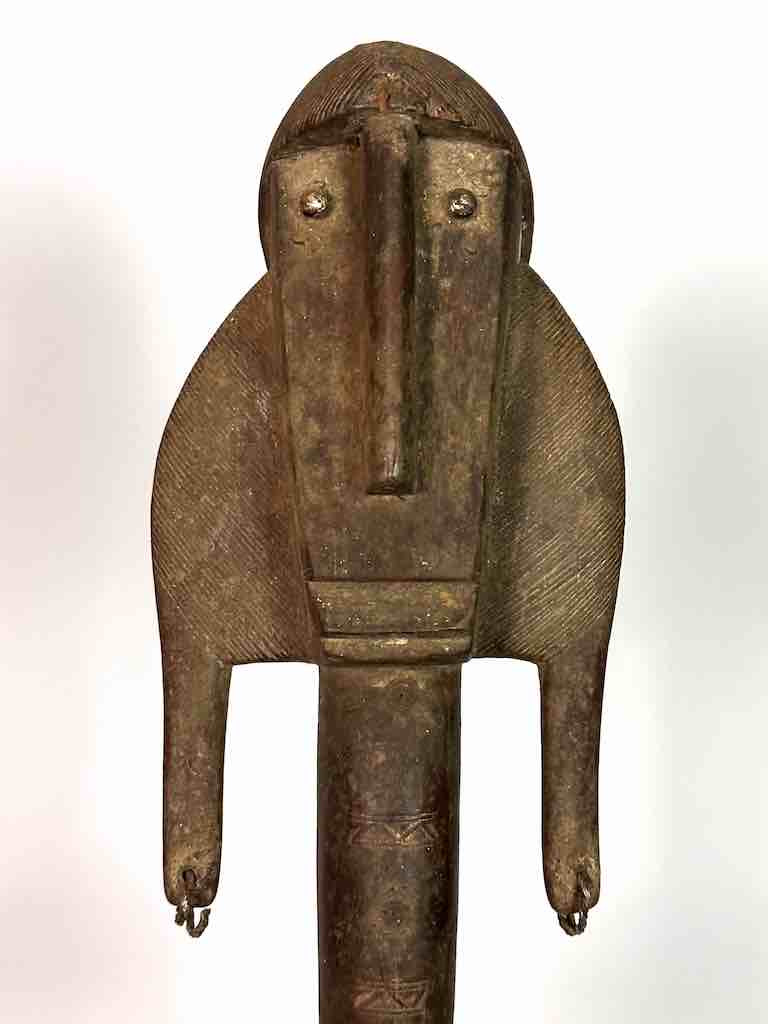 Vintage Stylized Bamana Male Statue on Base - Mali