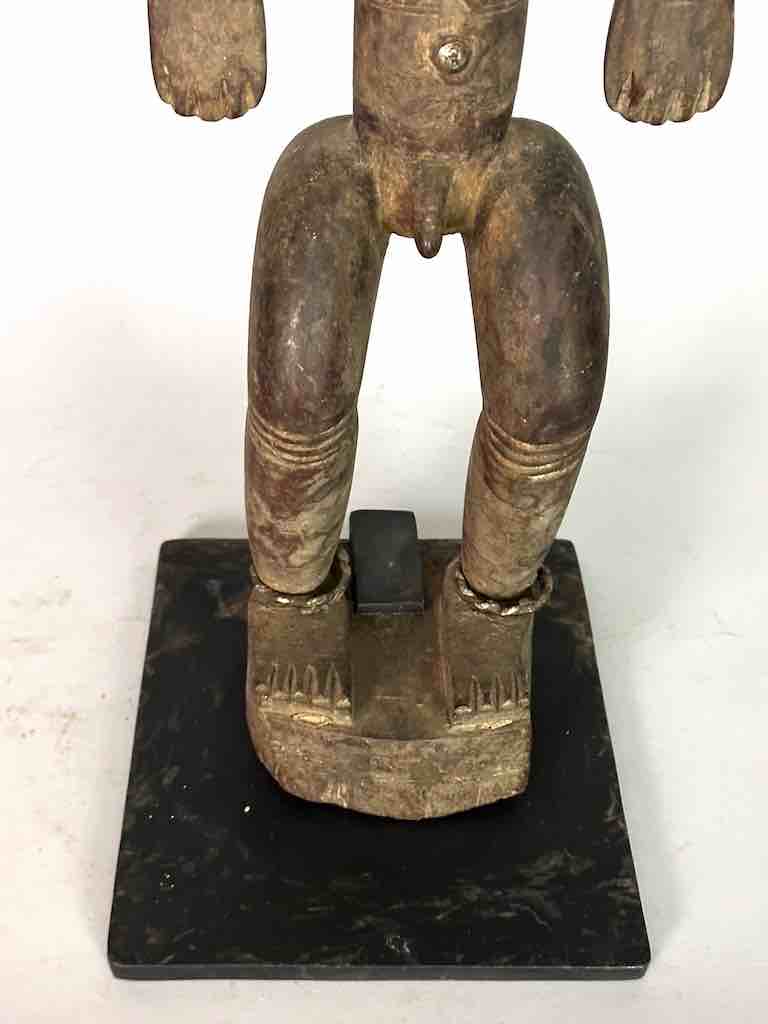 Vintage Stylized Bamana Male Statue on Base - Mali