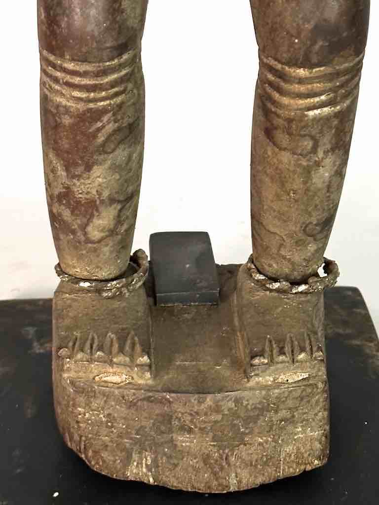 Vintage Stylized Bamana Male Statue on Base - Mali