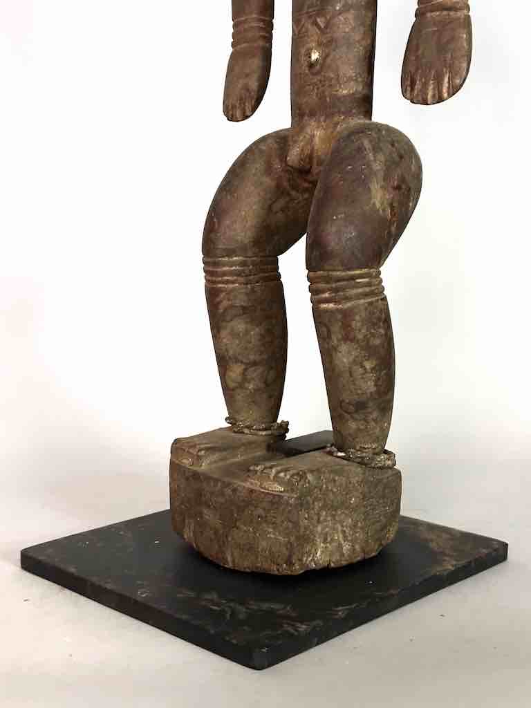 Vintage Stylized Bamana Male Statue on Base - Mali