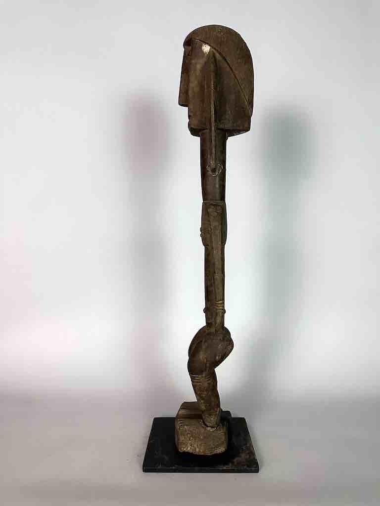 Vintage Stylized Bamana Male Statue on Base - Mali