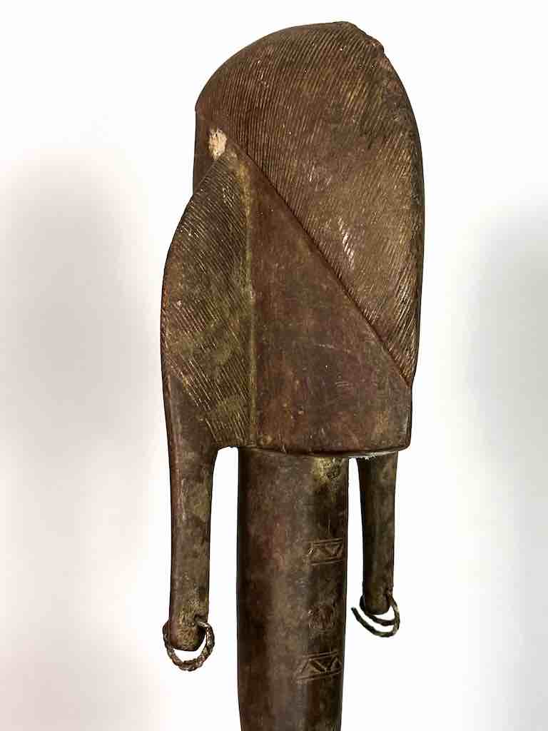 Vintage Stylized Bamana Male Statue on Base - Mali