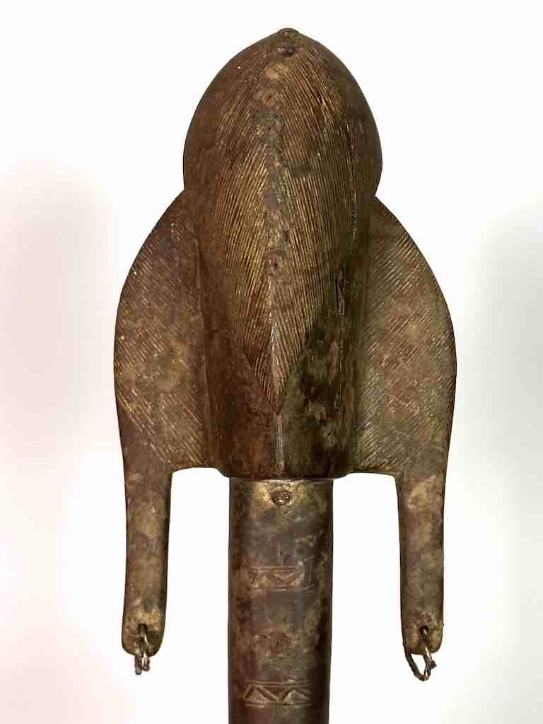 Vintage Stylized Bamana Male Statue on Base - Mali