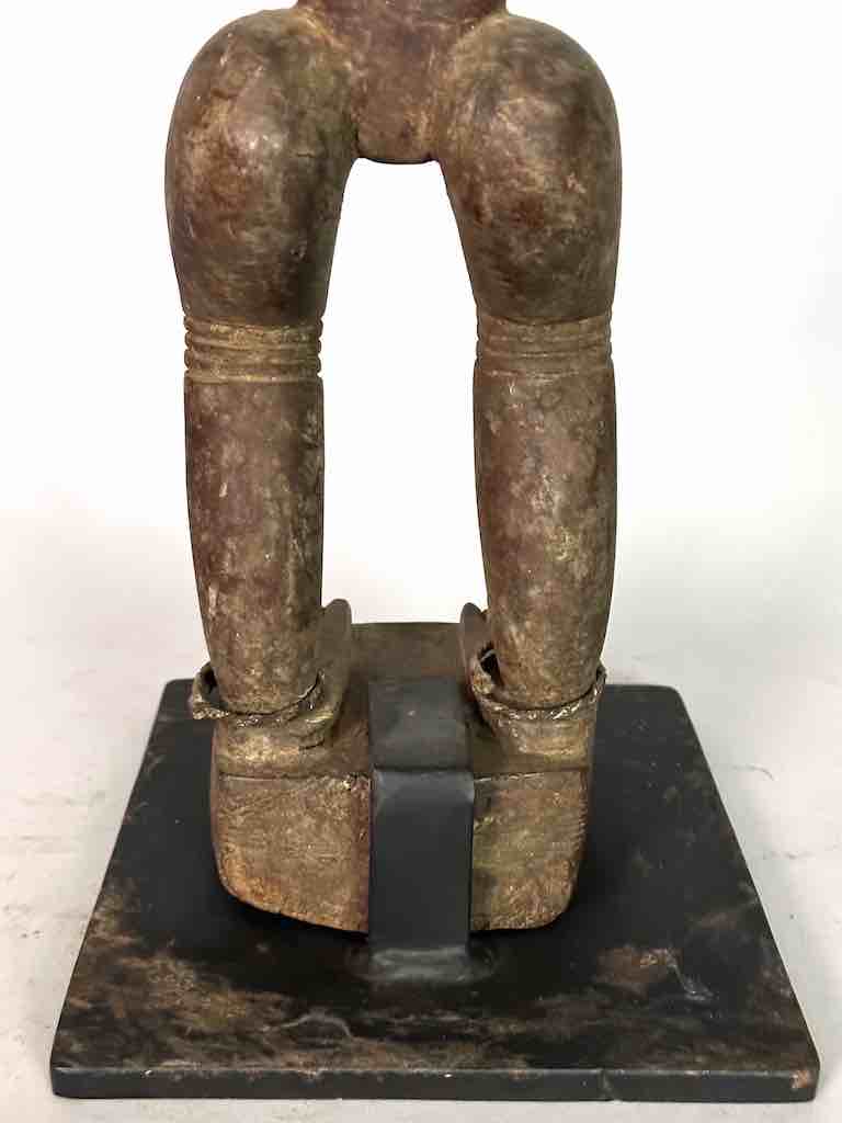 Vintage Stylized Bamana Male Statue on Base - Mali