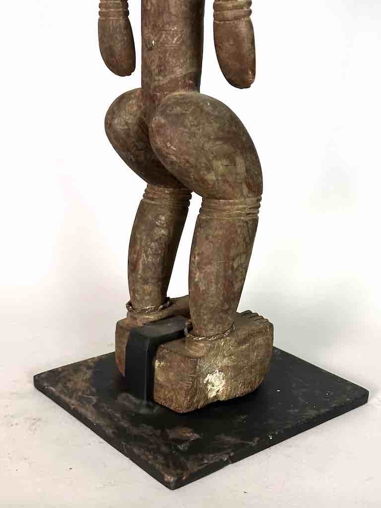 Vintage Stylized Bamana Male Statue on Base - Mali