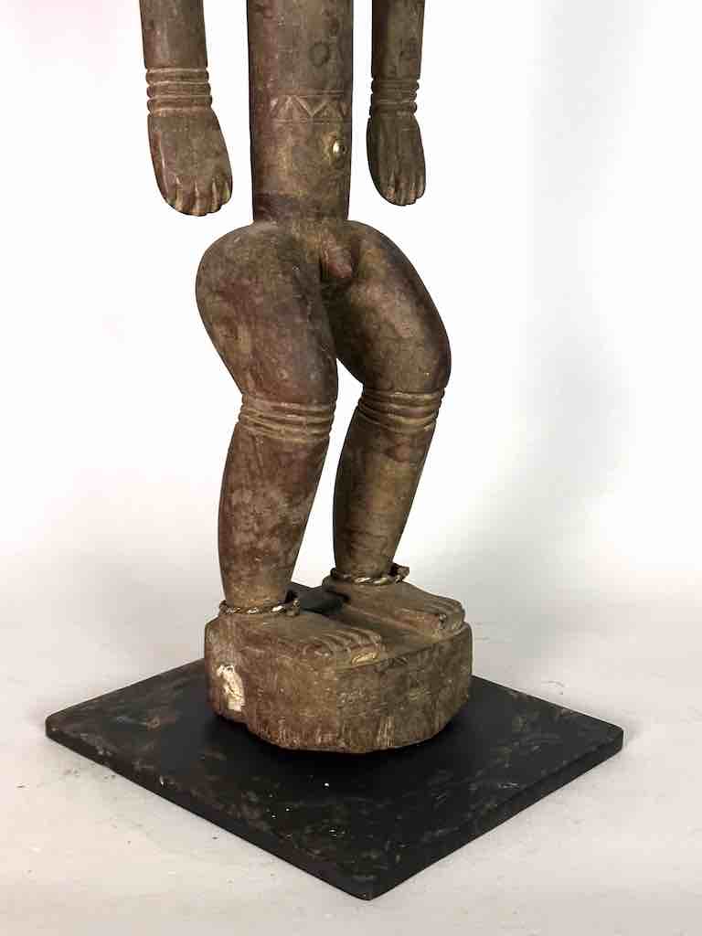 Vintage Stylized Bamana Male Statue on Base - Mali