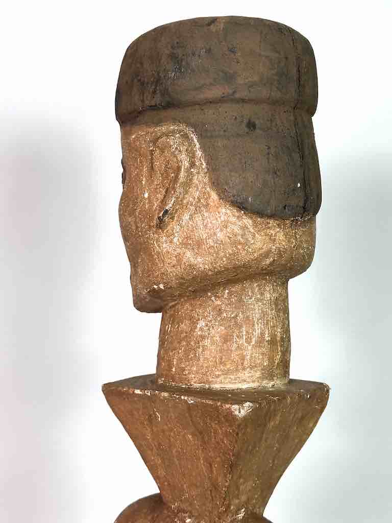 Ashanti Male Head on Elephant Fetish Tower Spirit Statue | 33"