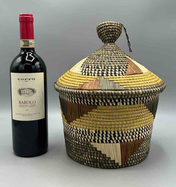 Covered Batwa Raffia Basket - Uganda