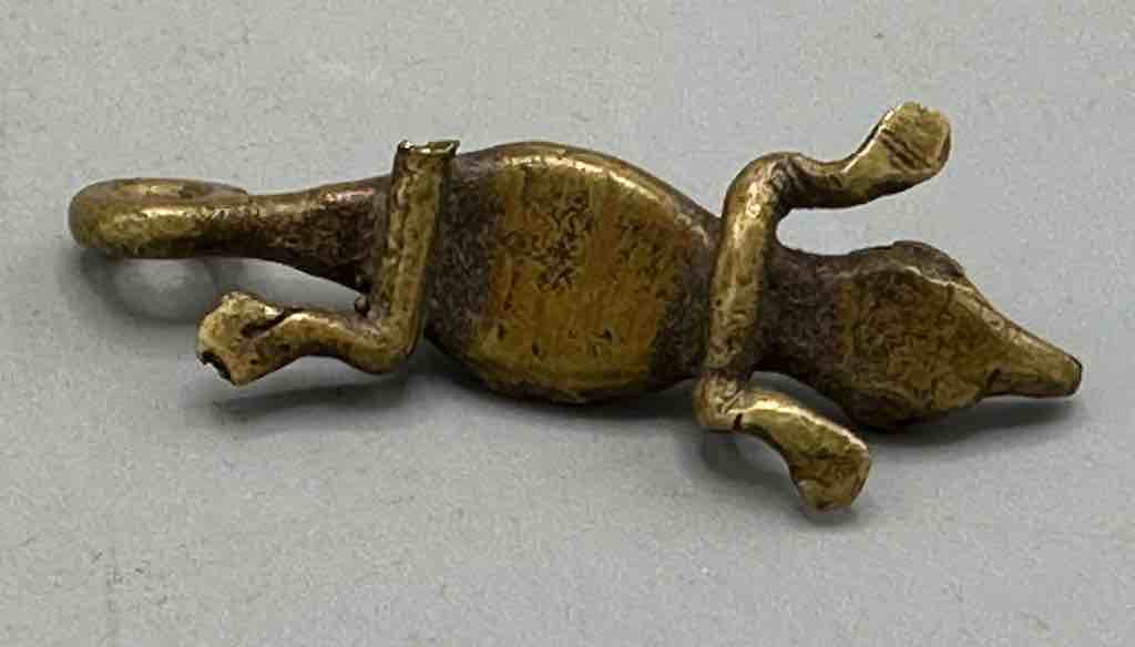 Small African Brass Crocodile Pendant - Ghana