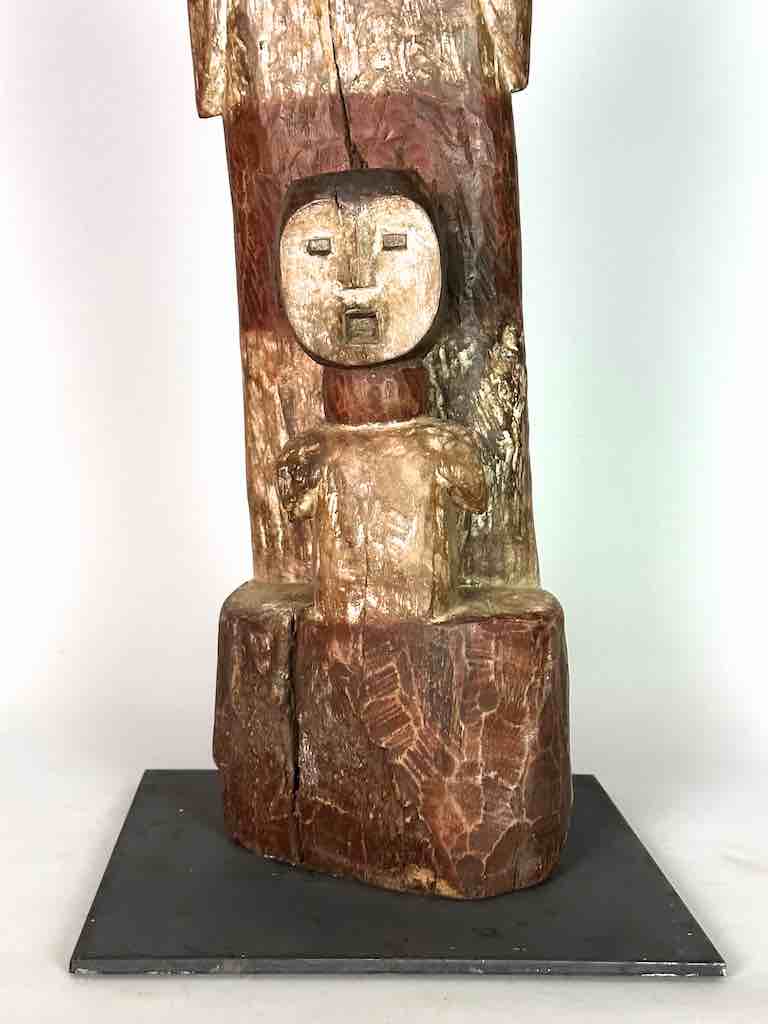 Large Vintage Stylized Ewe Mother & Child Spirit Statue | 30"