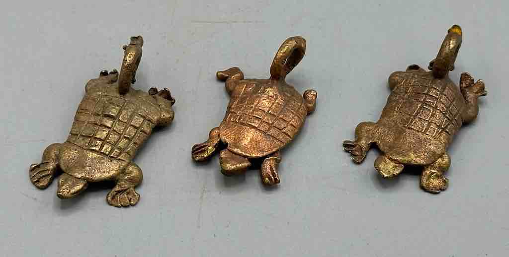 Small African Brass Tortoise Pendant - Ghana