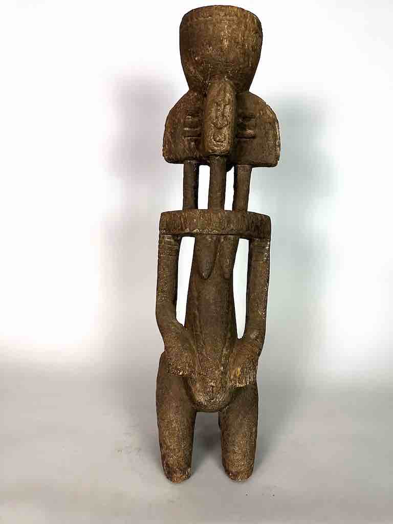 Vintage 4-Head Dogon Male Fetish Statue - Mali