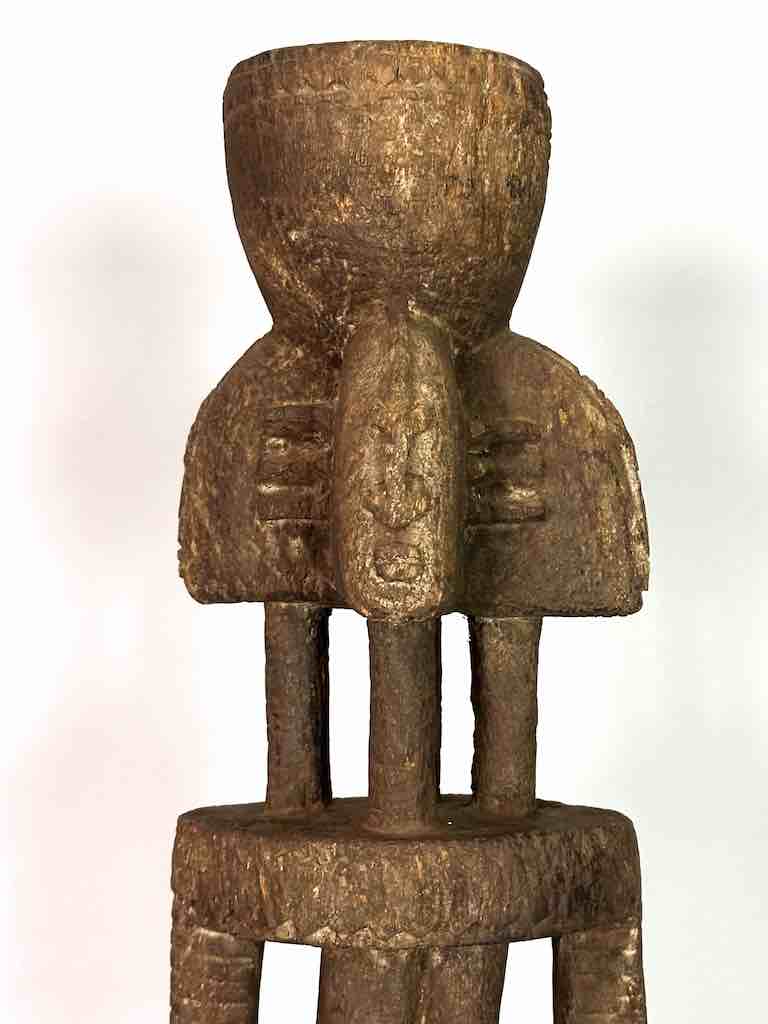 Vintage 4-Head Dogon Male Fetish Statue - Mali