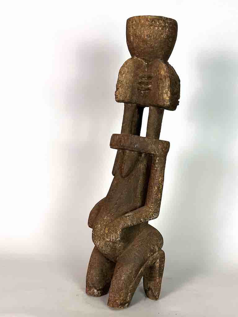 Vintage 4-Head Dogon Male Fetish Statue - Mali