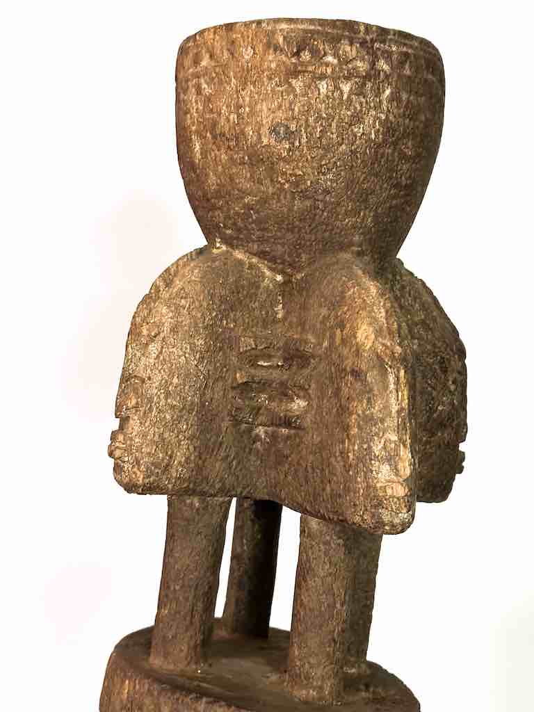 Vintage 4-Head Dogon Male Fetish Statue - Mali