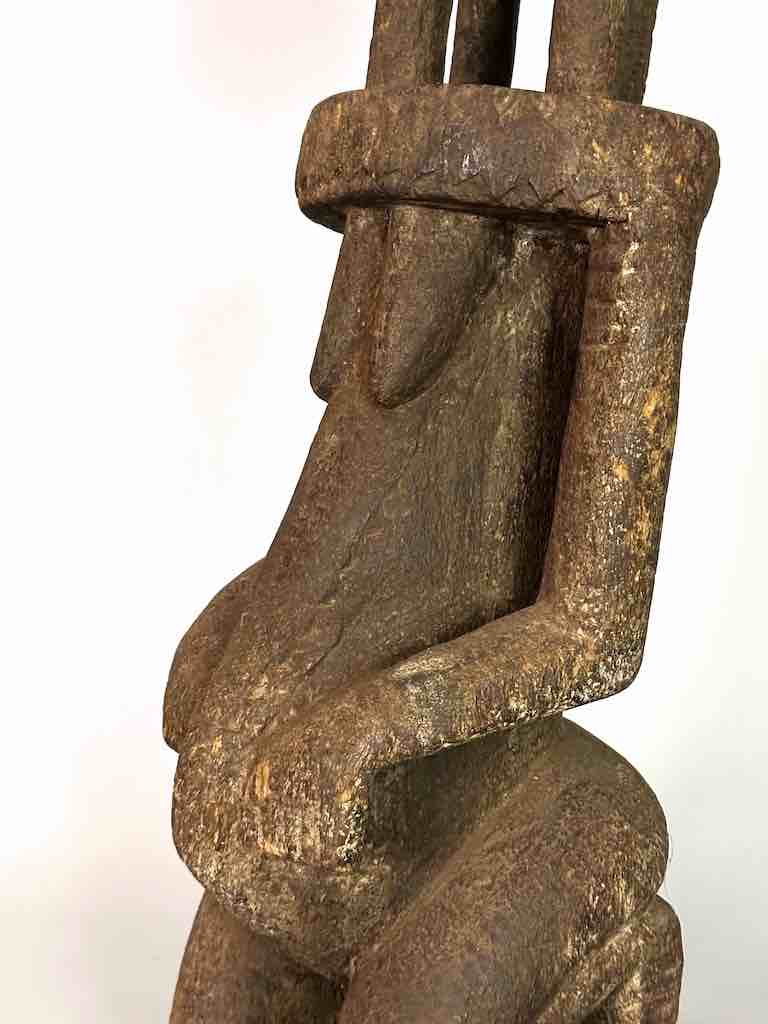 Vintage 4-Head Dogon Male Fetish Statue - Mali