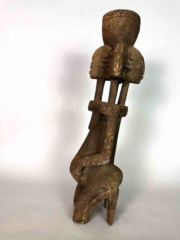 Vintage 4-Head Dogon Male Fetish Statue - Mali