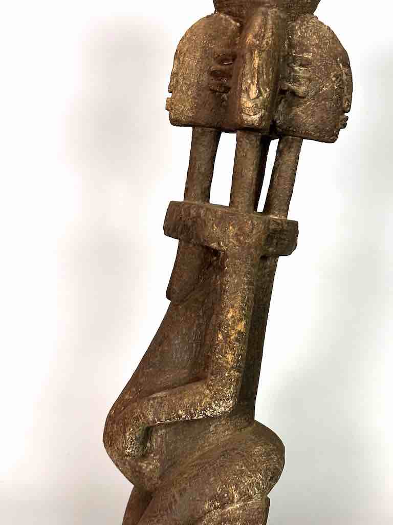 Vintage 4-Head Dogon Male Fetish Statue - Mali