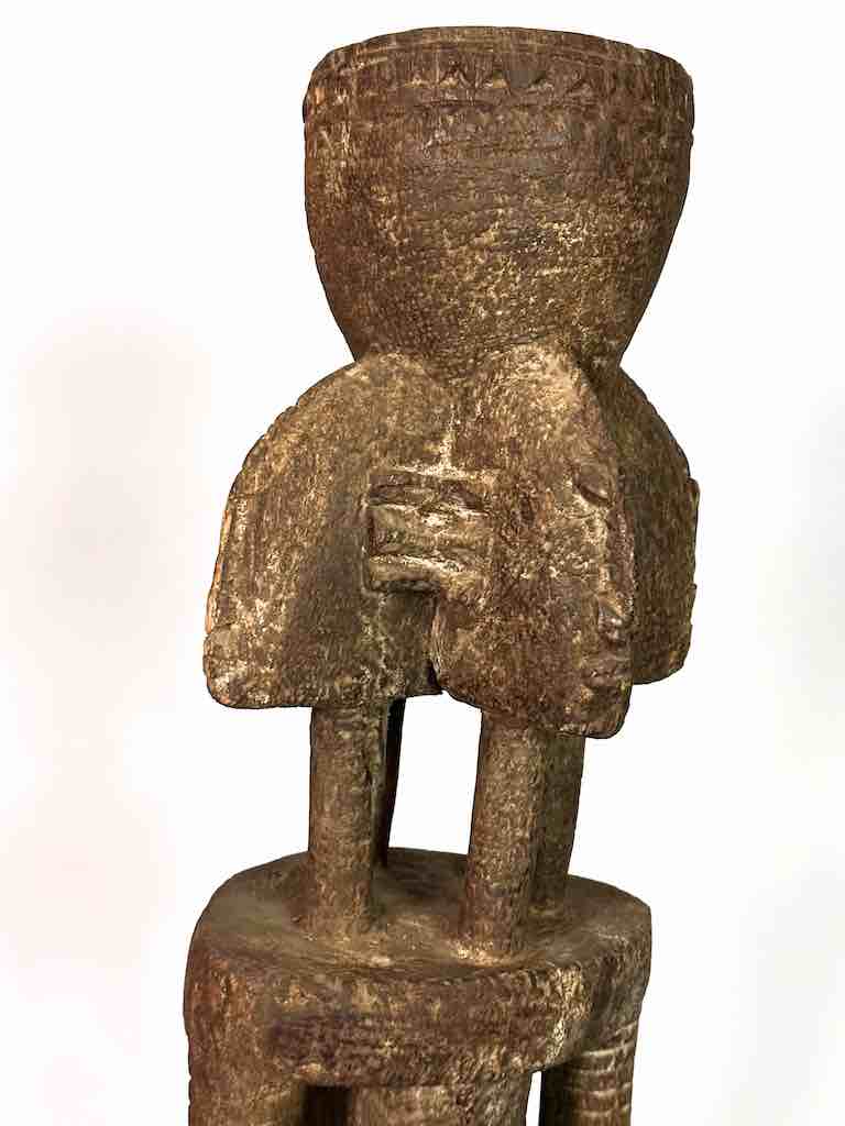 Vintage 4-Head Dogon Male Fetish Statue - Mali