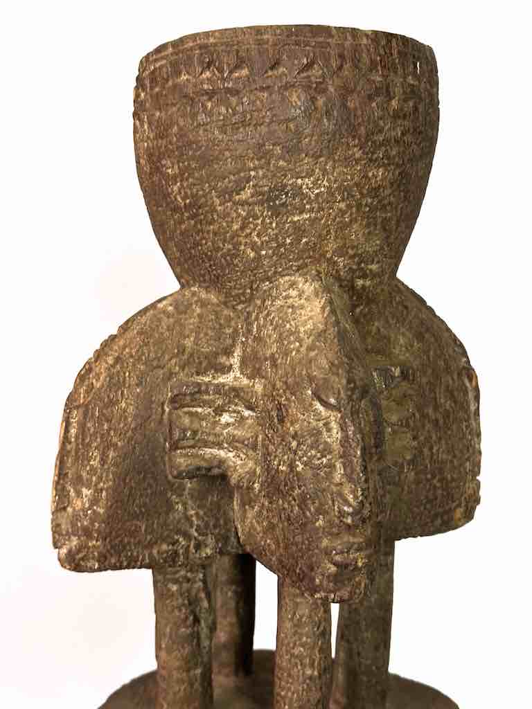 Vintage 4-Head Dogon Male Fetish Statue - Mali