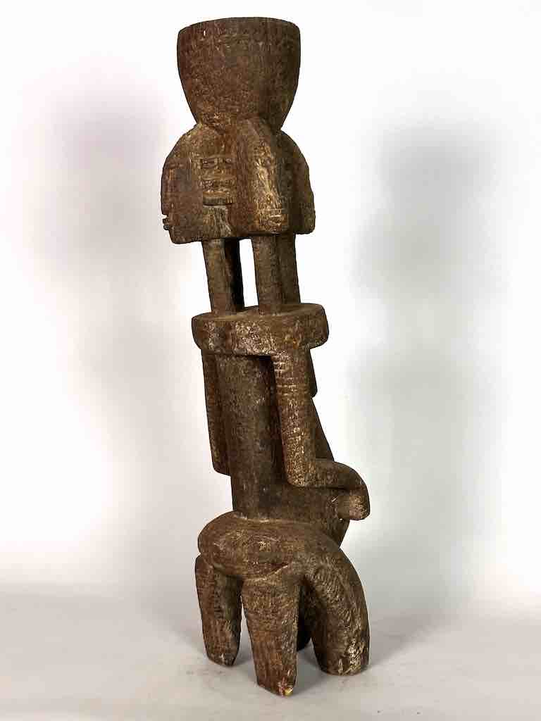 Vintage 4-Head Dogon Male Fetish Statue - Mali