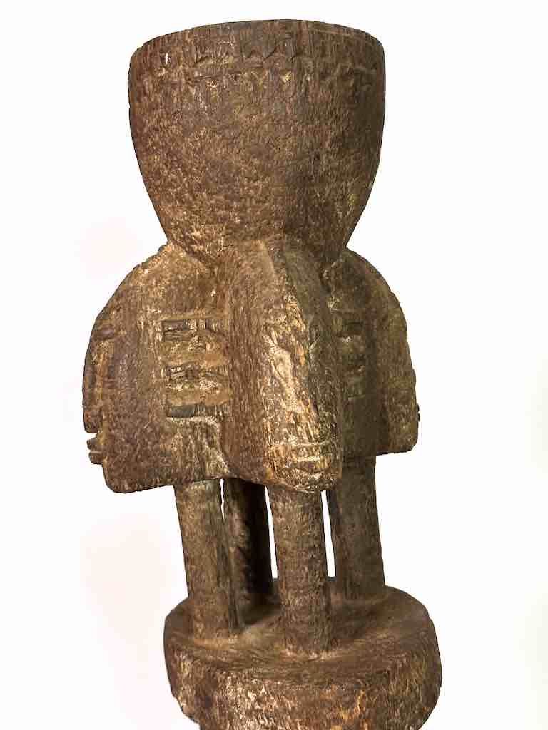 Vintage 4-Head Dogon Male Fetish Statue - Mali