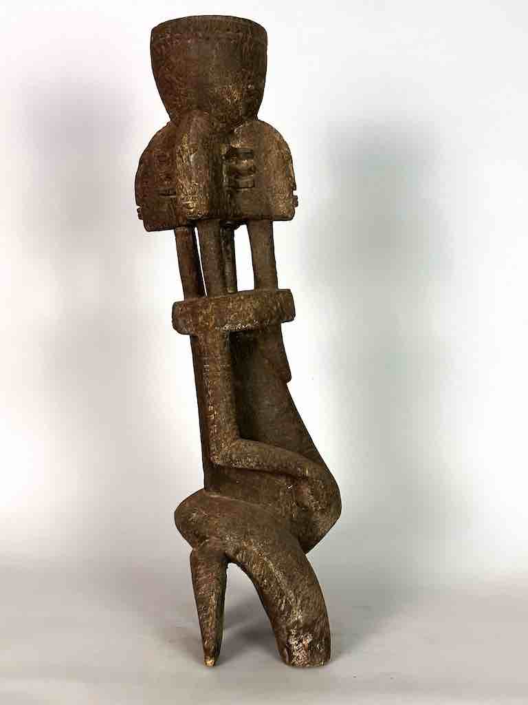 Vintage 4-Head Dogon Male Fetish Statue - Mali