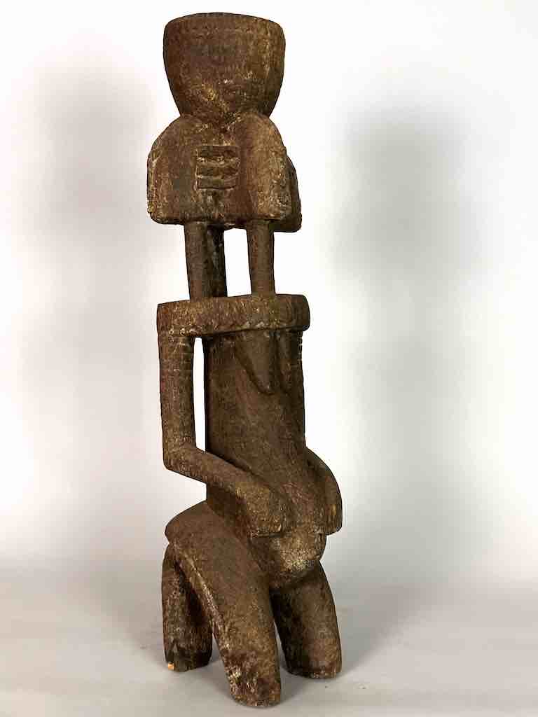 Vintage 4-Head Dogon Male Fetish Statue - Mali